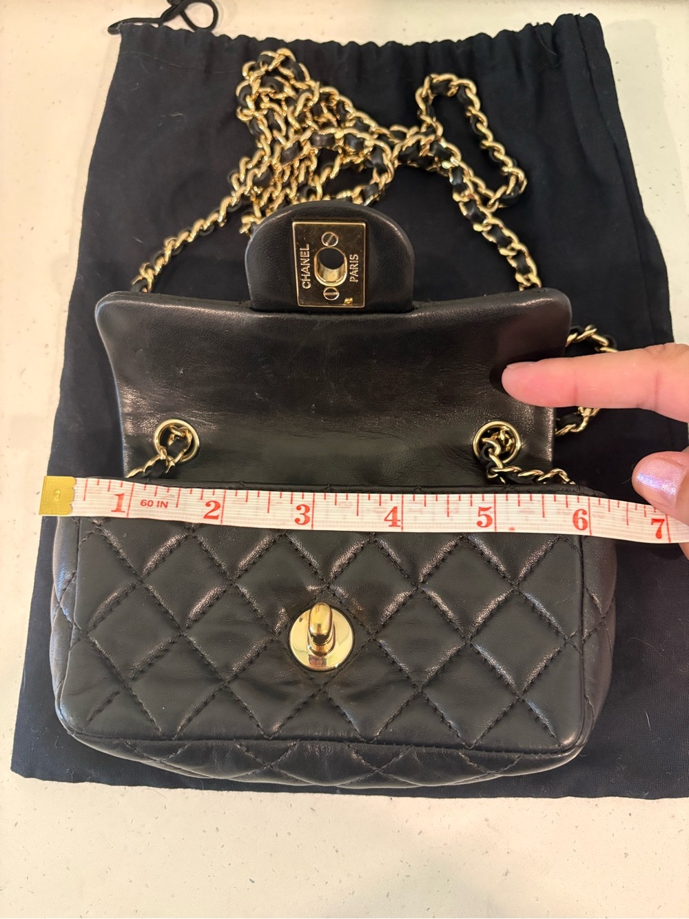 Chanel Extra Mini Classic Flap Black Lambskin Gold Hardware - Picture 12 of 16